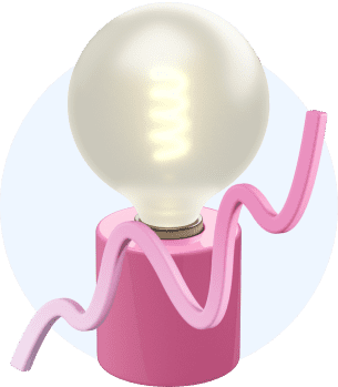Nuestros valores: cambia el juego Icono de una bombilla rosa para representar el valor de cambia el juego