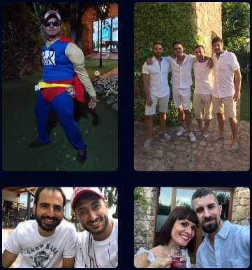 Varias fotografías del equipo de Scoreapps en actividades de equipo al aire libre