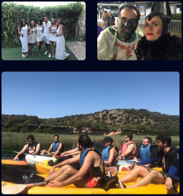 Collage de varias fotografías del equipo de Scoreapps realizando diferentes actividades