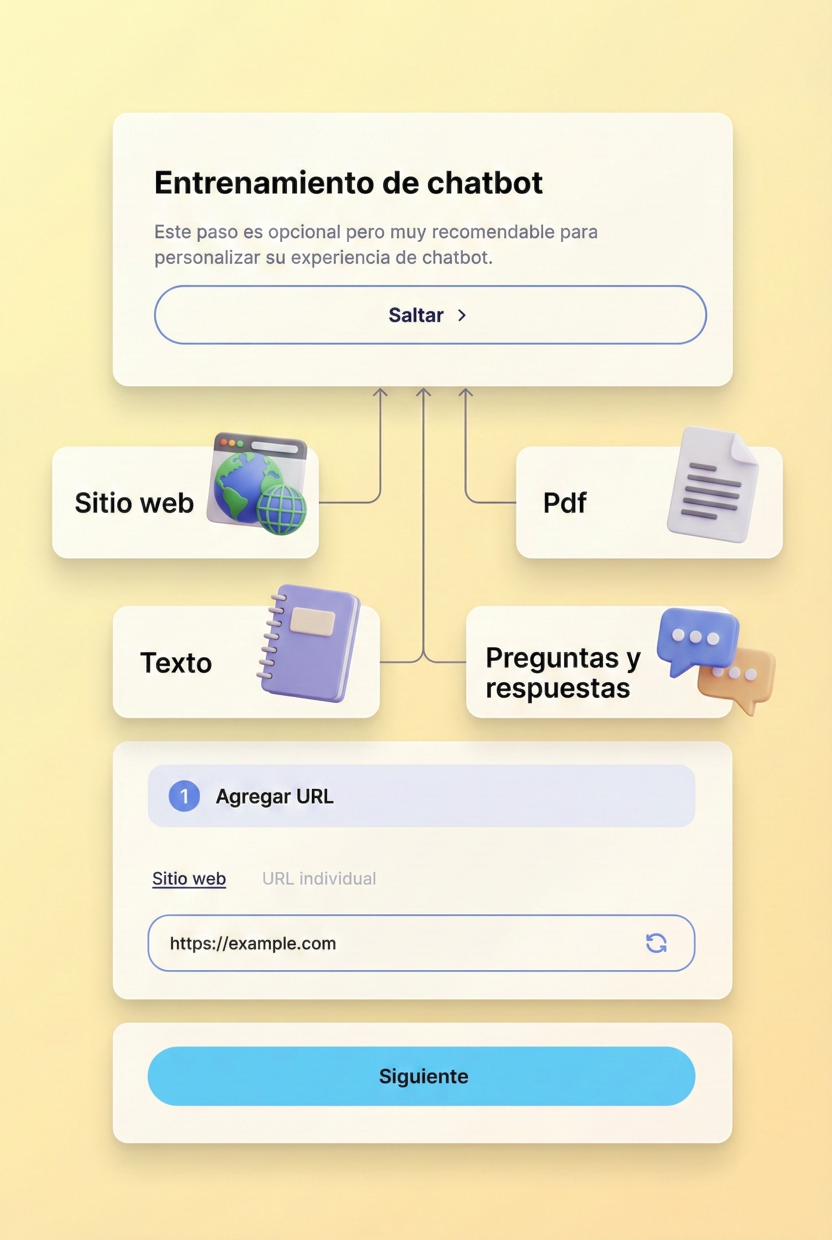 AI agent training interface