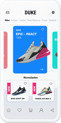 Retailer Apps features Mockup of a cell phone with a screenshot of a mobile App from a store
