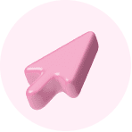 Pink mouse cursor icon to represent digital products
