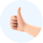 Icon of a hand with a finger up to represent services