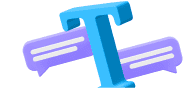 Icono de una T con unos bocadillos de diálogo para representar la función de traducción