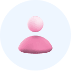 Icon of a pink silhouette to represent membership