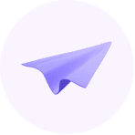 Icono de un avión de papel morado para representar que impulsan al emprendedor