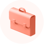 Icono de un maletín naranja para representar la generación de empleo