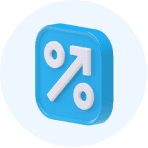 Icono del símbolo de porcentaje para representar la producción de bienes