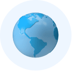 Icono de una bola del mundo para representar las empresas en Latam