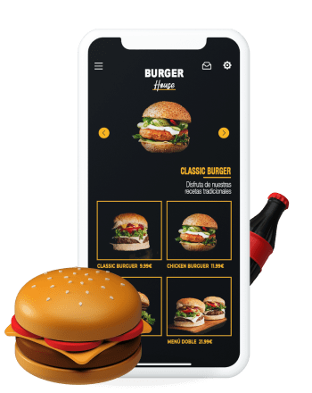 La revolución en tu App Una mano sujetando un teléfono móvil y un ordenador con el App builder de Scoreapps