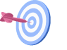 Icono de una diana con un dardo para representar la generación de leads