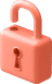 Icono de un candado naranja para representar membership sites
