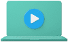 Icono de un ordenador con un botón de reproducir para representar los embudos de webinars