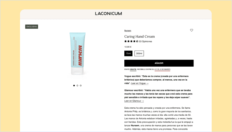 Descripción de producto de Laconicum