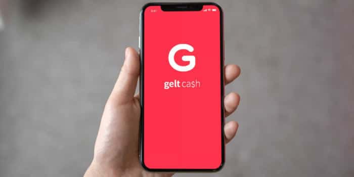 Pantalla de inicio de la aplicación GeltCash