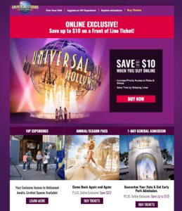 Universal Studios Landing as Example of Mobile Marketing Flyer