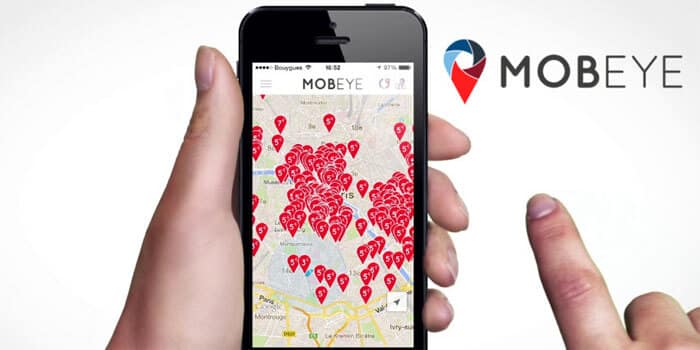 Mobeye app logo and screenshot
