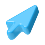 Icono de un cursor de un ratón azul para representar la sección de novedades del blog