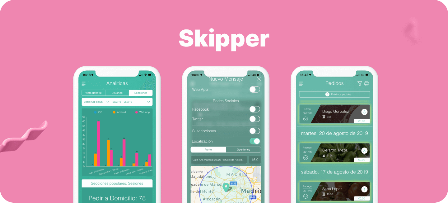 Capturas de la aplicación de Skipper