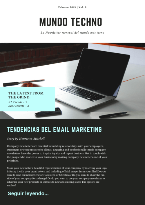 plantilla marketing de newsletter