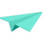 Icono de un avión de papel verde para representar la sección de agencias del blog